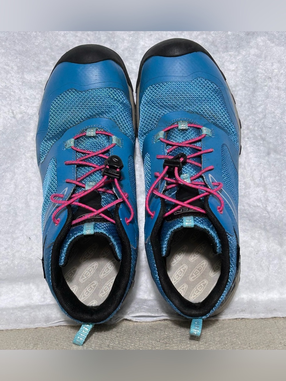 Keen Youth Blue Wanduro Waterproof Bungee Lace Hiking Trail Boots Shoes SZ US 6 - Picture 5 of 16